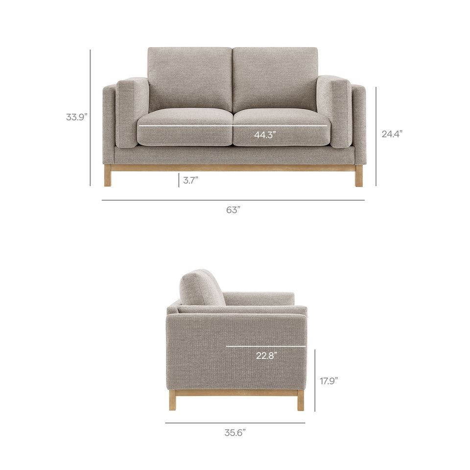 Roscoe 63 inch Fabric Loveseat by Modway