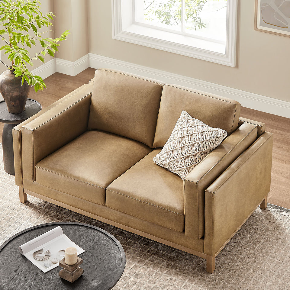 Roscoe 63 inch Vegan Leather Loveseat by Modway
