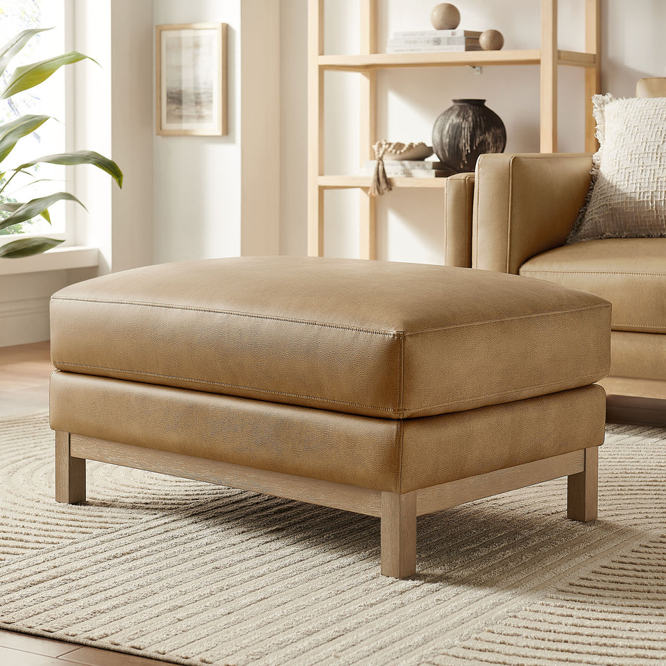 Roscoe Vegan Leather Ottoman by Modway
