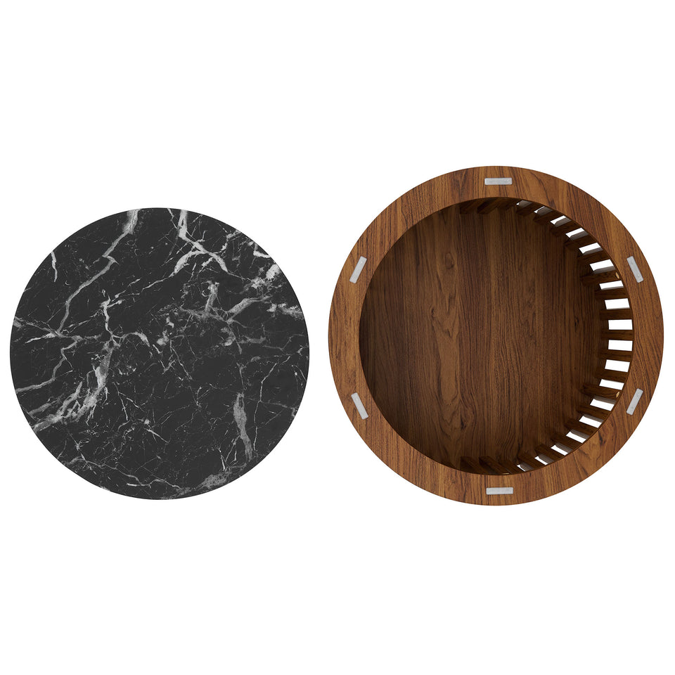 Fortitude Round Faux Marble Top Nesting Coffee Table by Modway