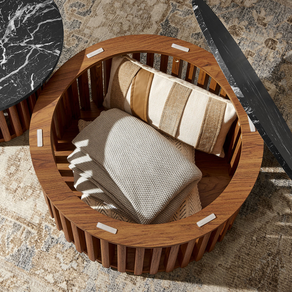 Fortitude Round Faux Marble Top Nesting Coffee Table by Modway