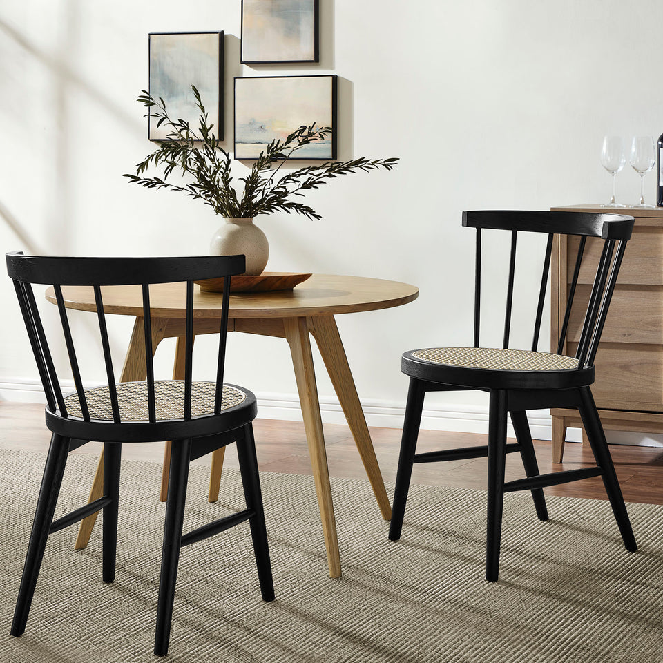 Lykke Curved Spindle Back Dining Chairs Set of 2 by Modway