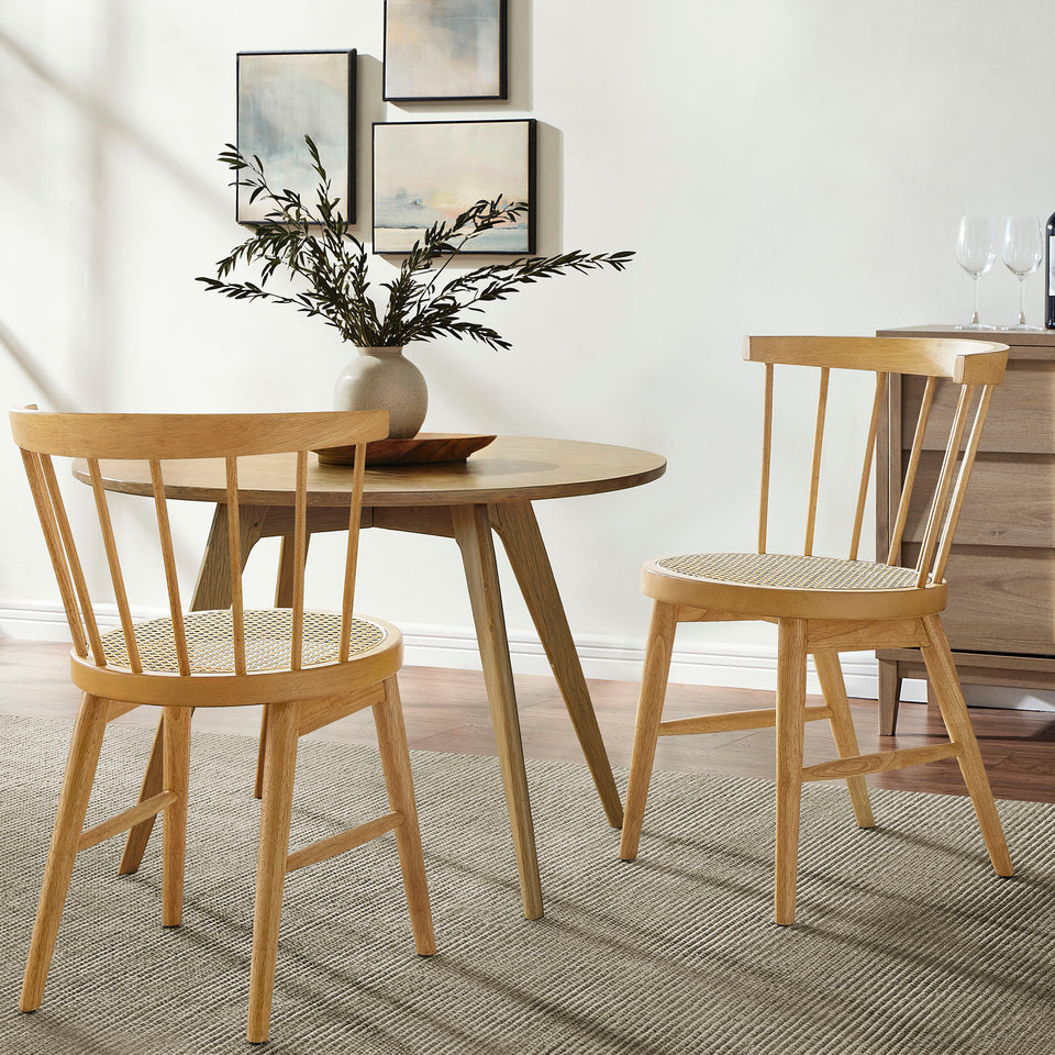 Lykke Curved Spindle Back Dining Chairs Set of 2 by Modway
