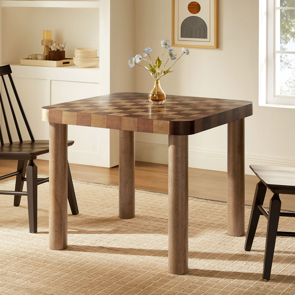 Oscar 36 Inch Square Checkered Dining Table by Modway