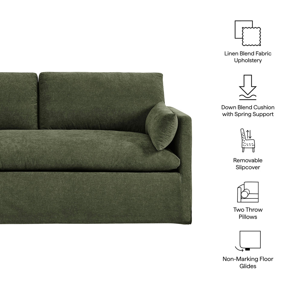 Wellfleet Slipcovered Linen-Blend Loveseat by Modway