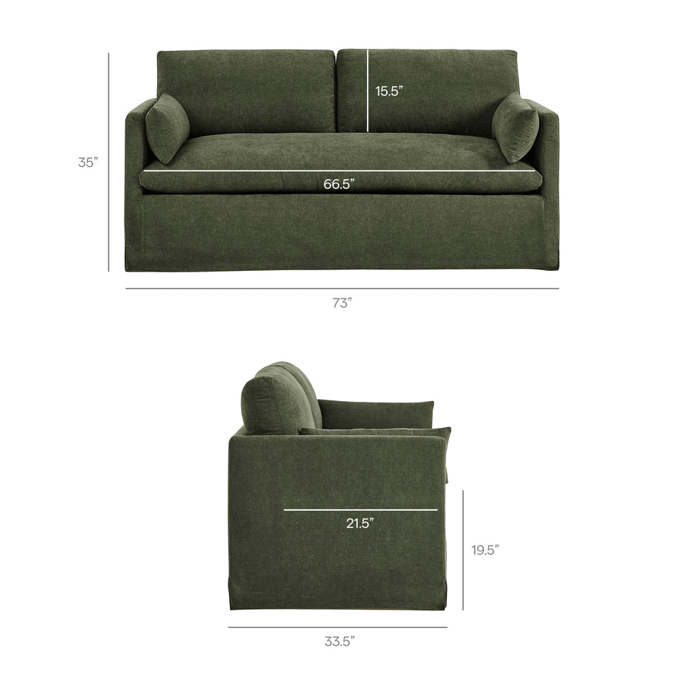 Wellfleet Slipcovered Linen-Blend Loveseat by Modway