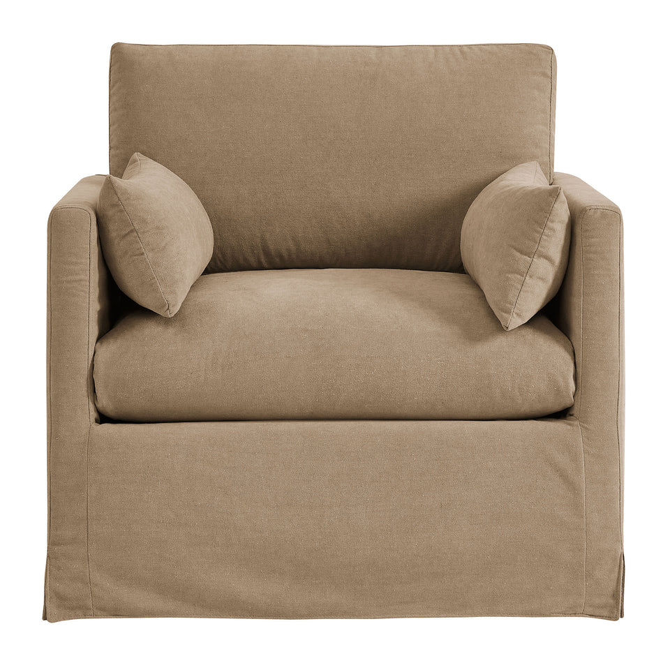 Wellfleet Slipcovered Linen-Blend Armchair by Modway