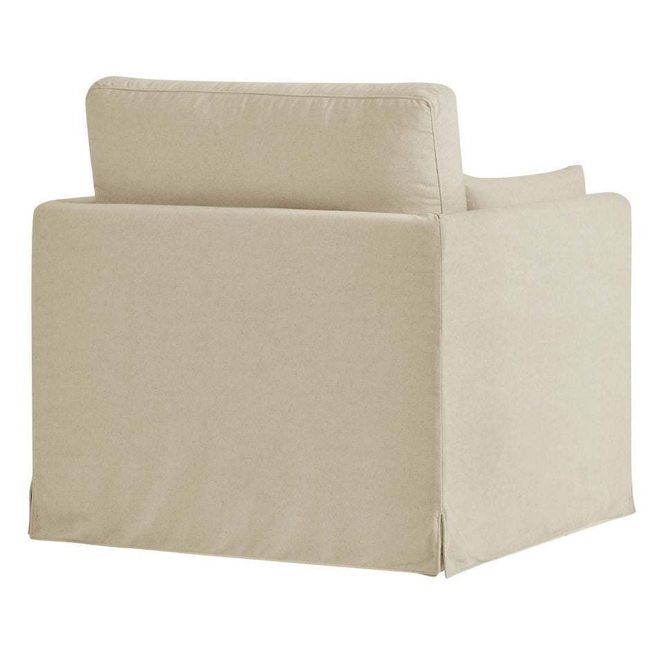 Wellfleet Slipcovered Linen-Blend Armchair by Modway