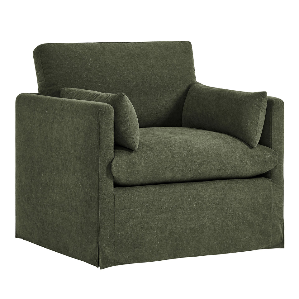 Wellfleet Slipcovered Linen-Blend Armchair by Modway