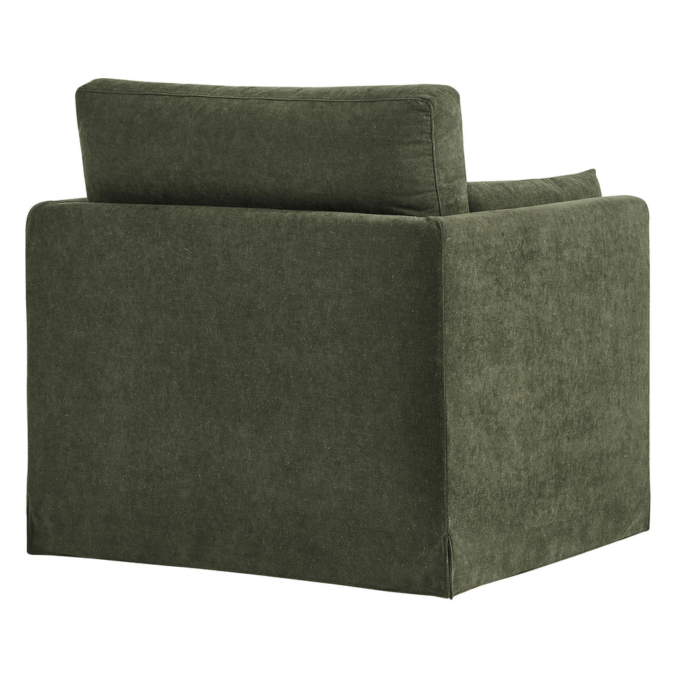 Wellfleet Slipcovered Linen-Blend Armchair by Modway
