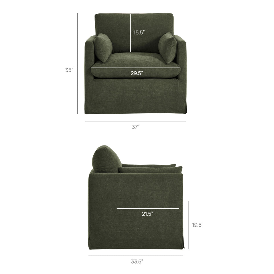 Wellfleet Slipcovered Linen-Blend Armchair by Modway