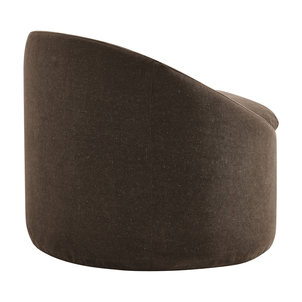 Sadie Slipcovered Linen-Blend Round Accent Chair by Modway