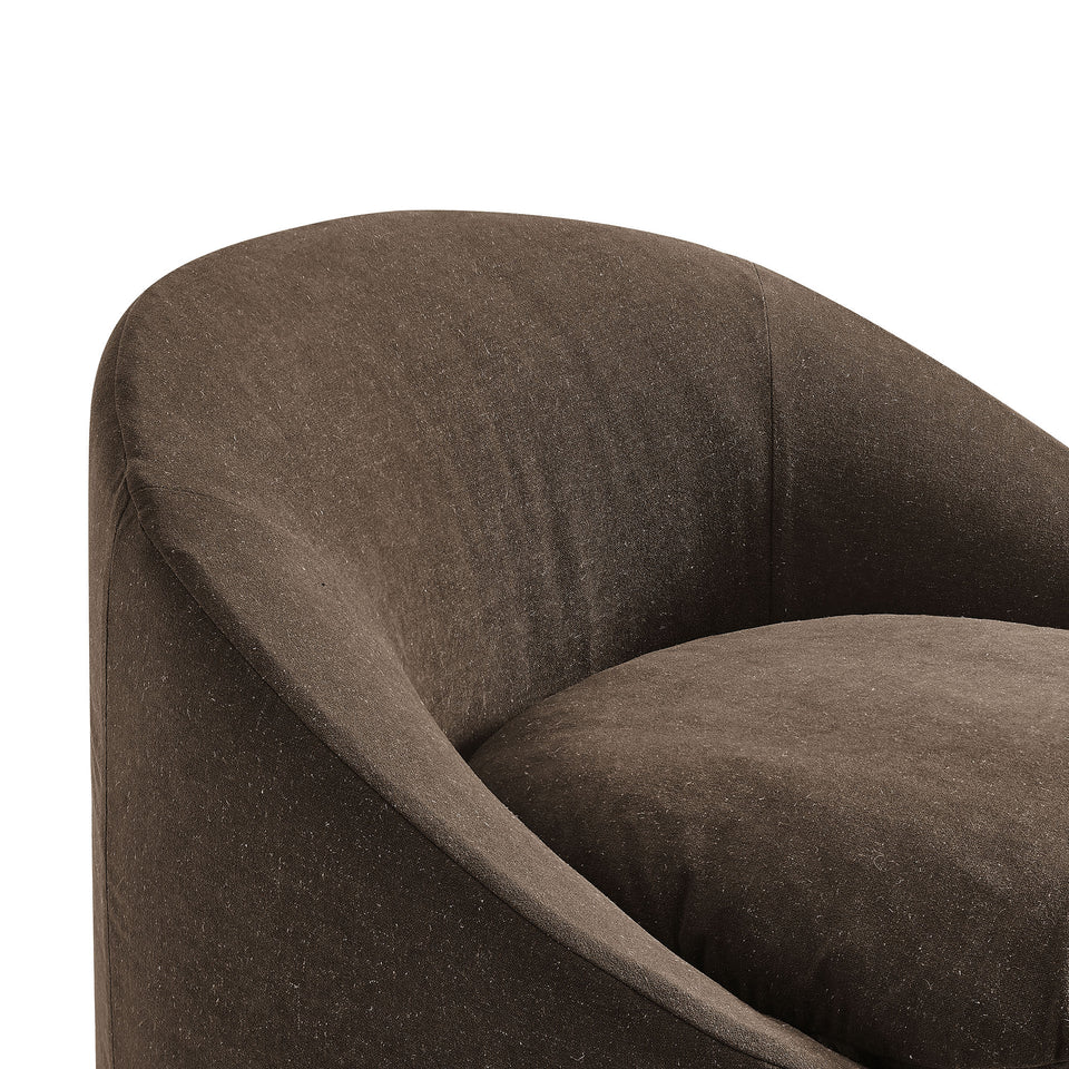 Sadie Slipcovered Linen-Blend Round Accent Chair by Modway