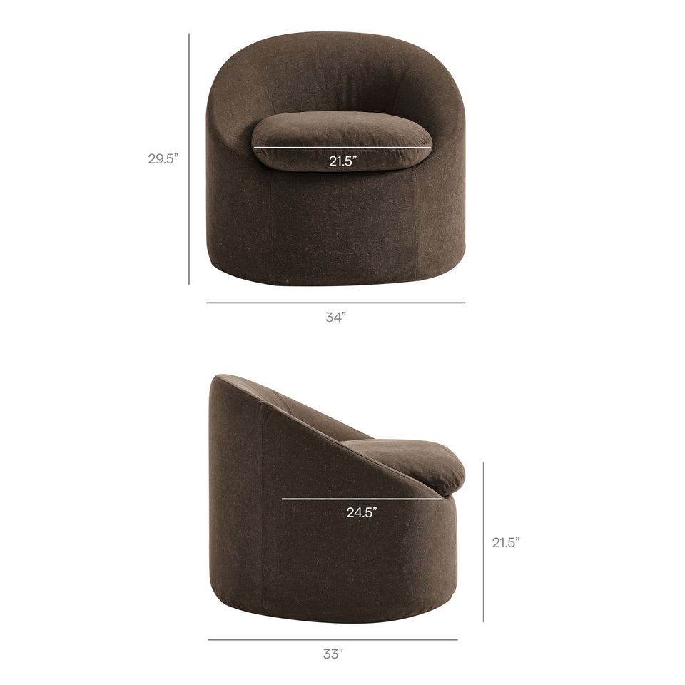 Sadie Slipcovered Linen-Blend Round Accent Chair by Modway