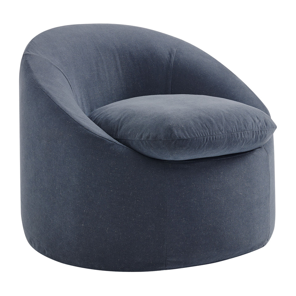 Sadie Slipcovered Linen-Blend Round Accent Chair by Modway