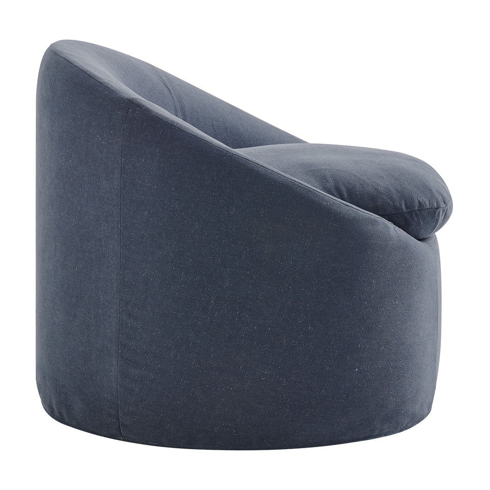 Sadie Slipcovered Linen-Blend Round Accent Chair by Modway
