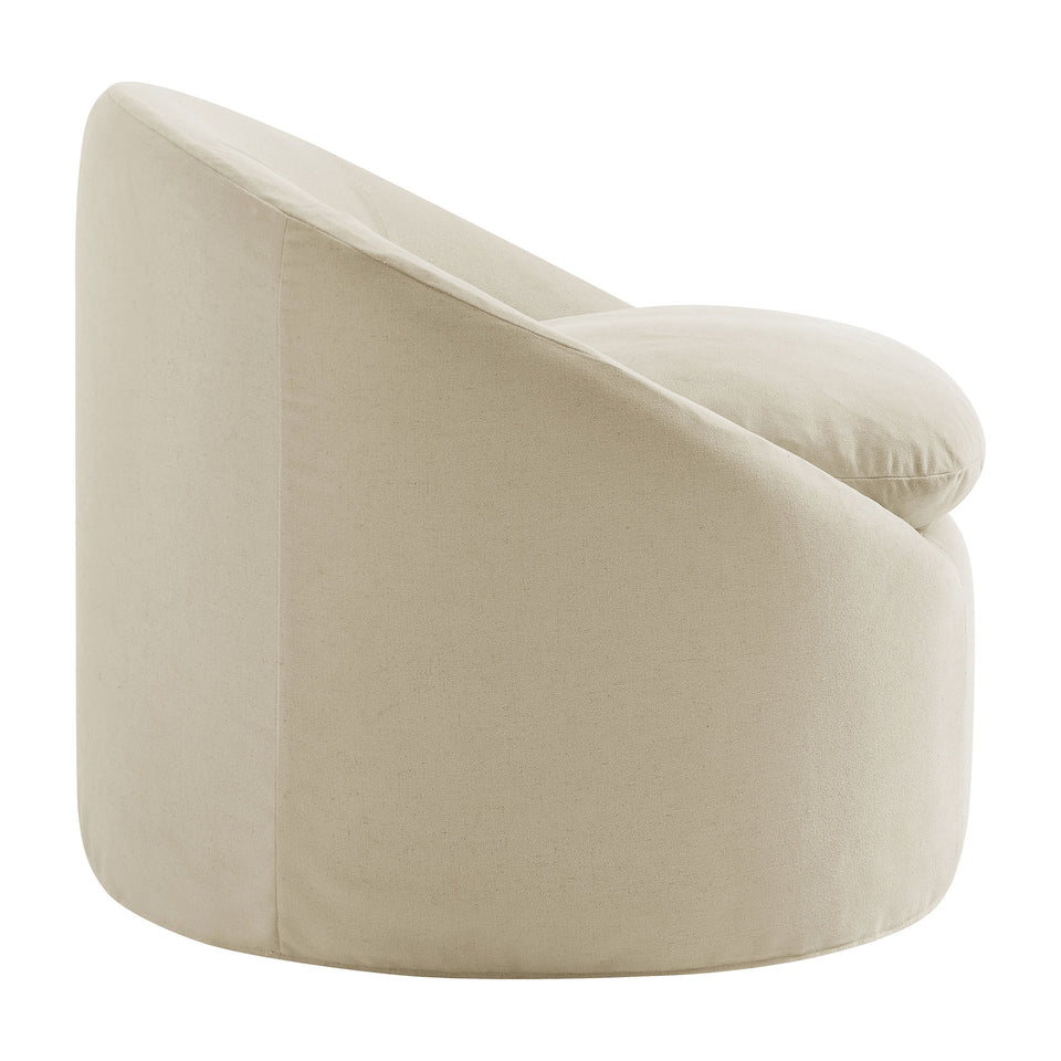 Sadie Slipcovered Linen-Blend Round Accent Chair by Modway