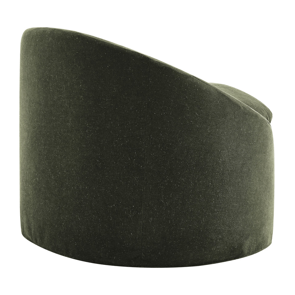 Sadie Slipcovered Linen-Blend Round Accent Chair by Modway