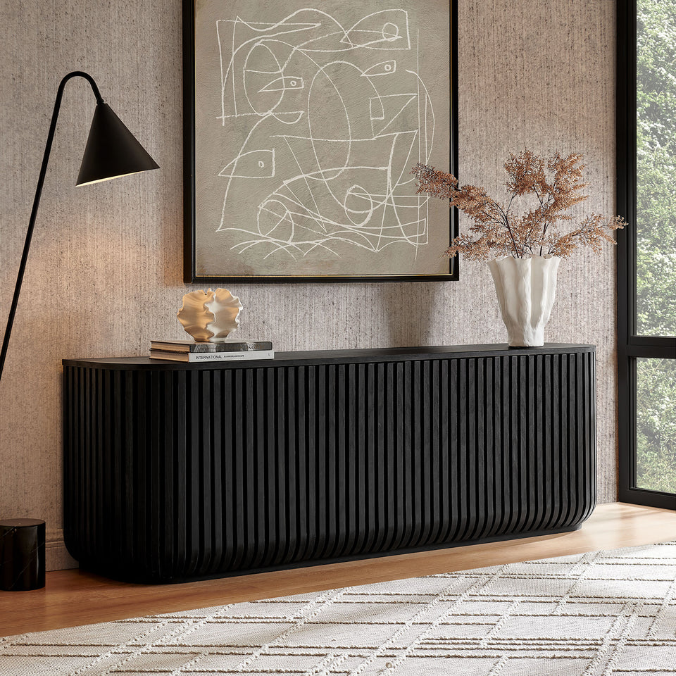 Fortitude 75" Curved Sideboard Storage Cabinet by Modway