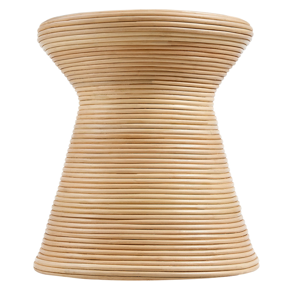 Tavi Hourglass Natural Rattan Round Side Table by Modway