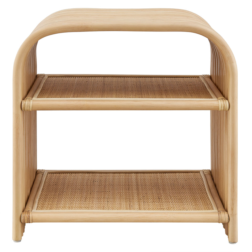 Eve Curved Natural Rattan Side Table by Modway