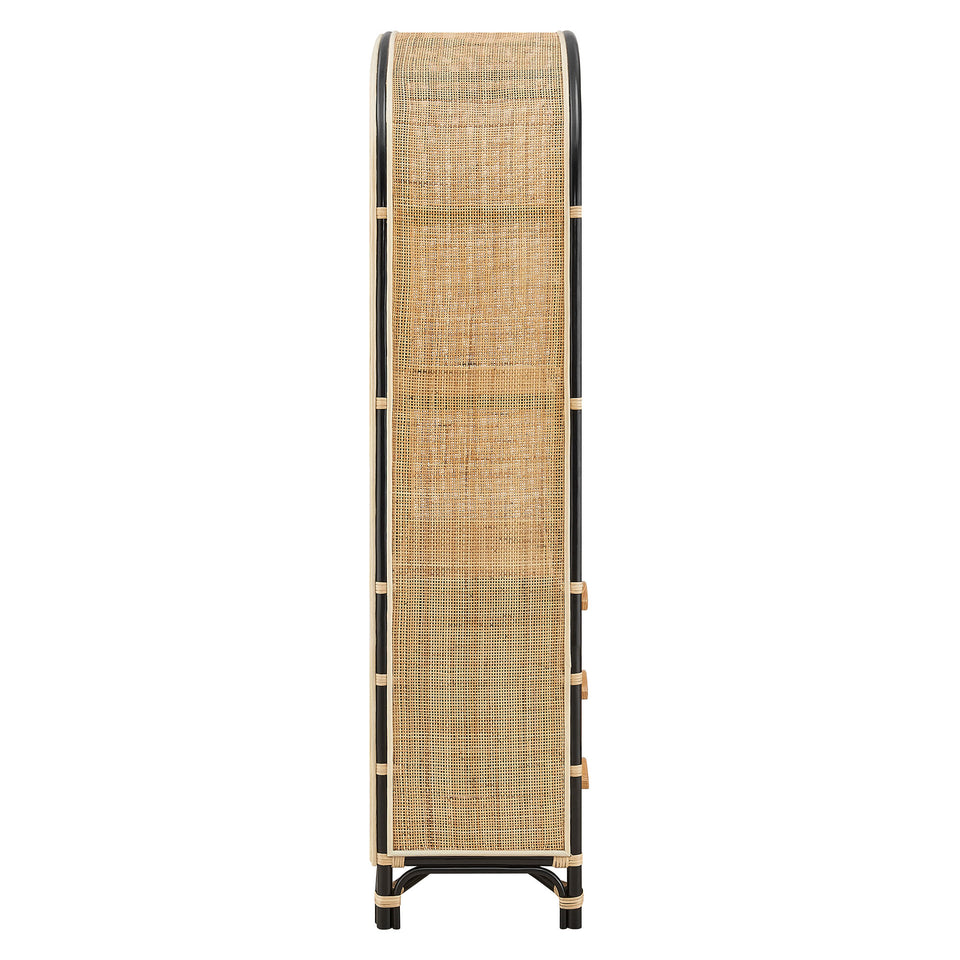 Jane 71 Inch Tall Arched Natural Rattan Bookshelf by Modway