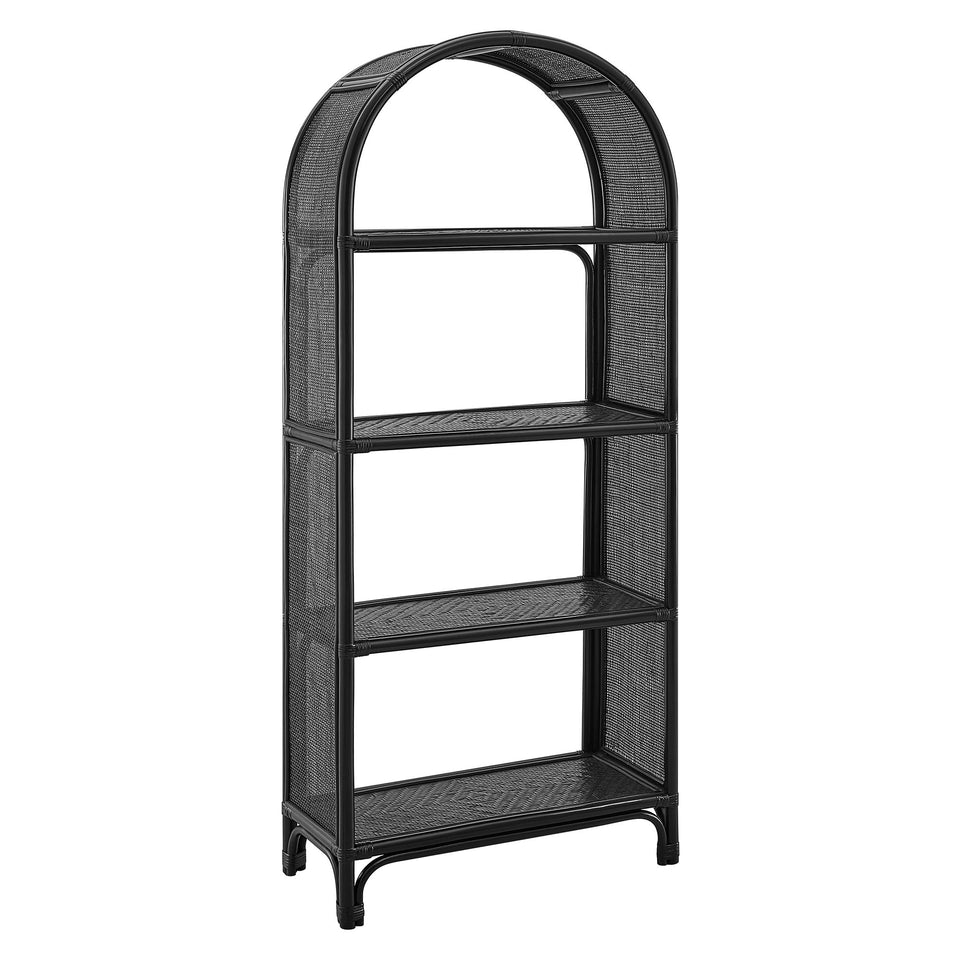 Celeste 67 Inch Tall Arched Natural Rattan Bookshelf by Modway