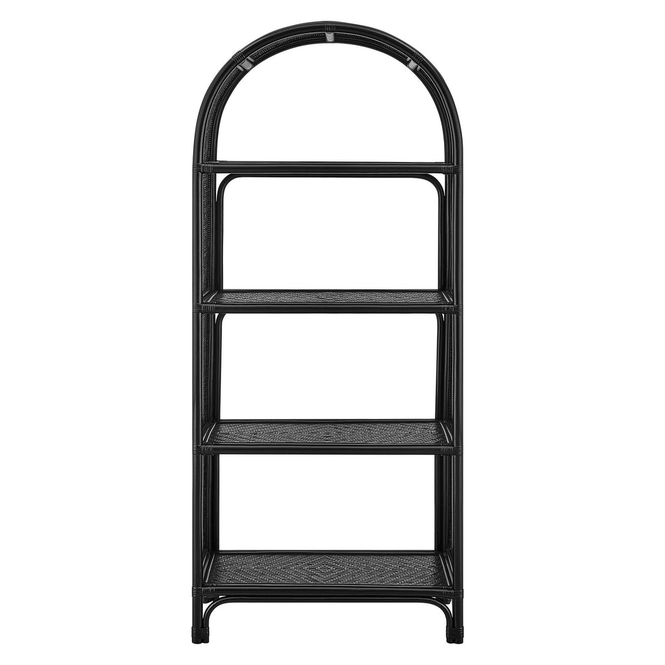 Celeste 67 Inch Tall Arched Natural Rattan Bookshelf by Modway