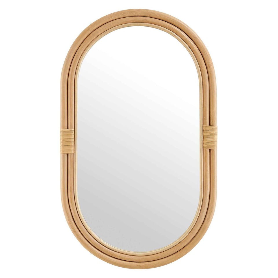 Corsica Oval Rattan Wall Mirror by Modway