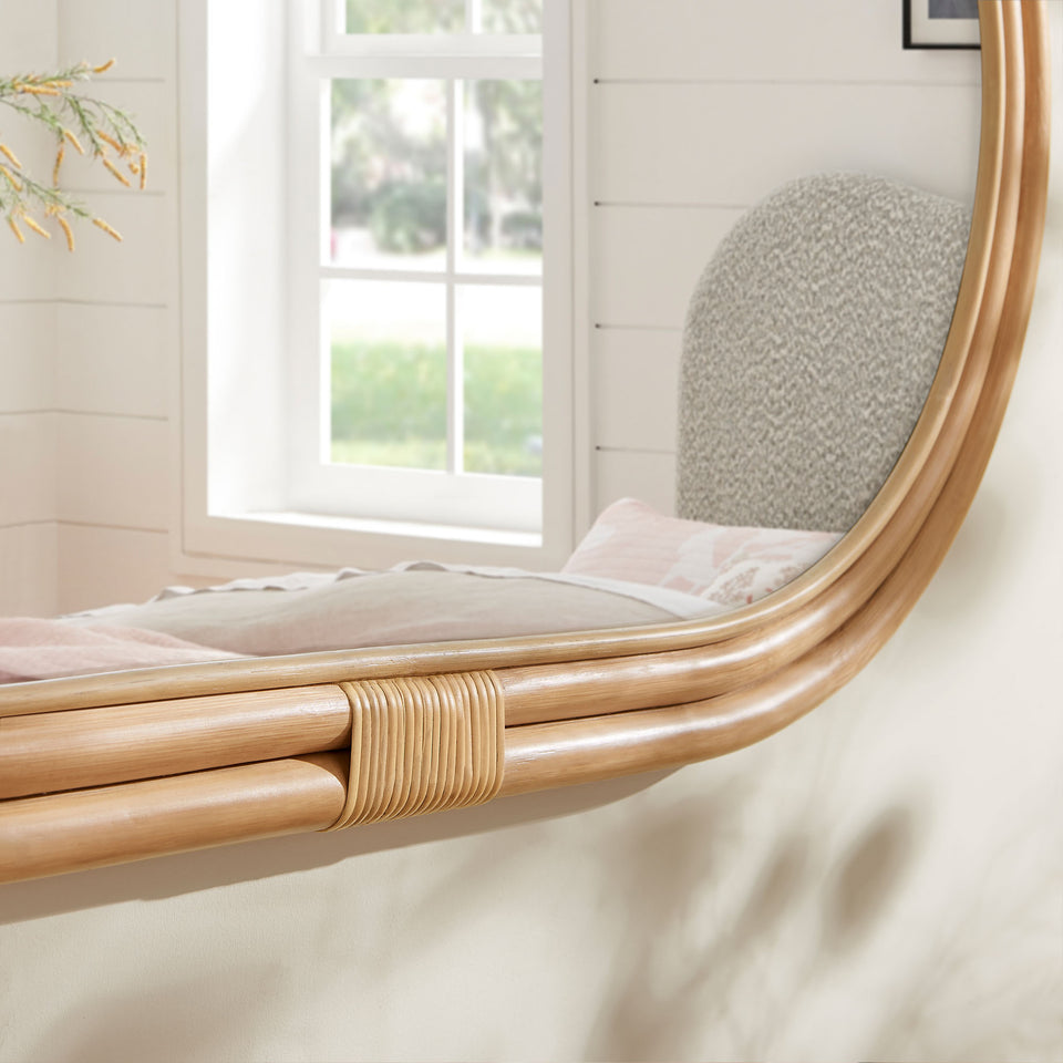 Corsica Oval Rattan Wall Mirror by Modway