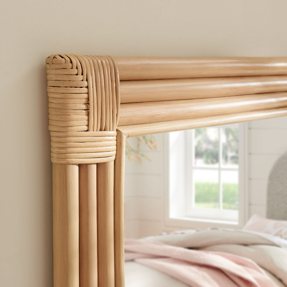 Corsica Curved Rectangle Rattan Wall Mirror by Modway