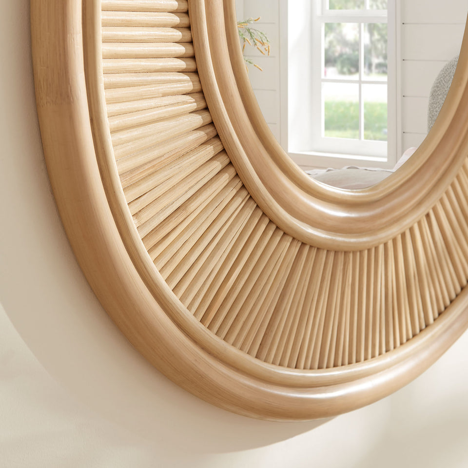 Sovana Oval Rattan Wall Mirror by Modway