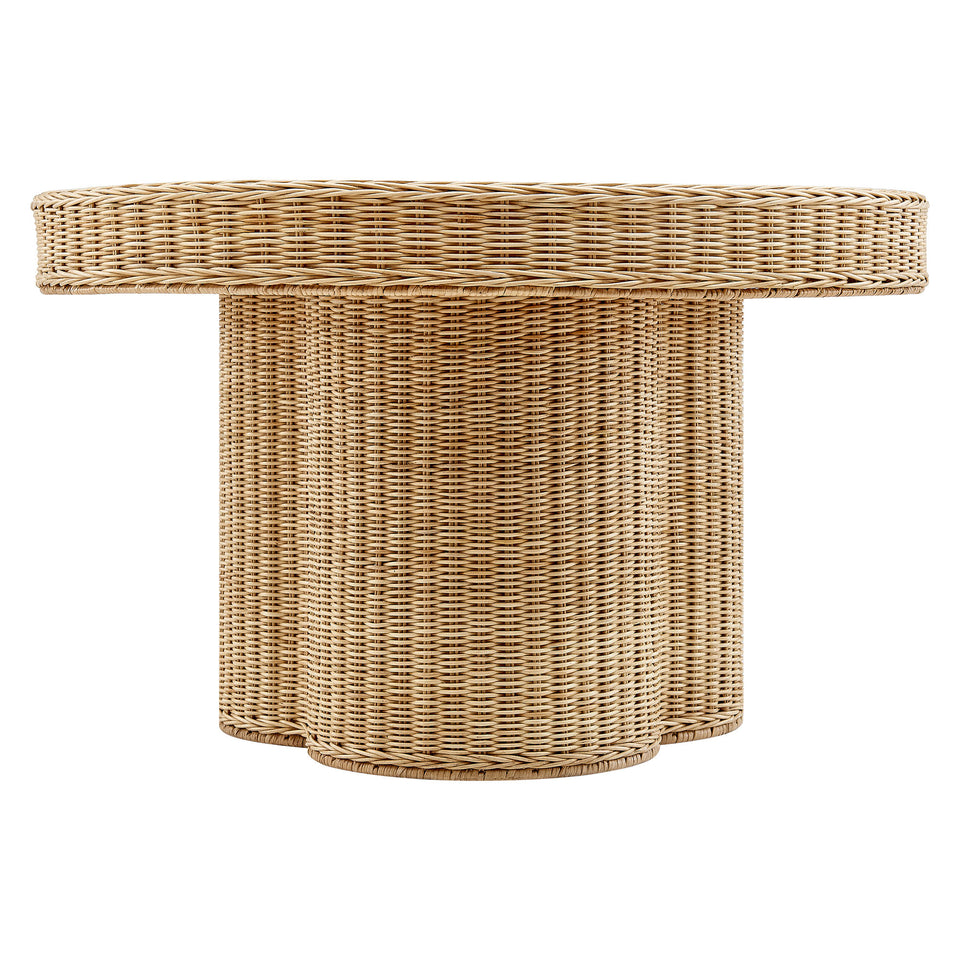 Ainsley 32 Inch Round Natural Rattan Coffee Table by Modway