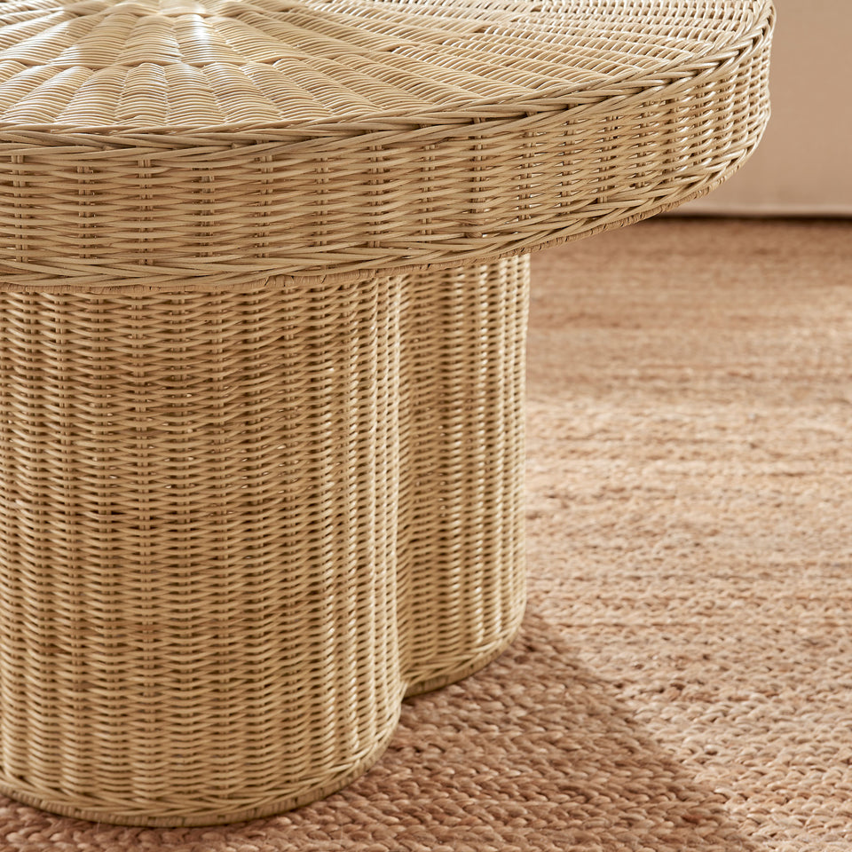 Ainsley 32 Inch Round Natural Rattan Coffee Table by Modway