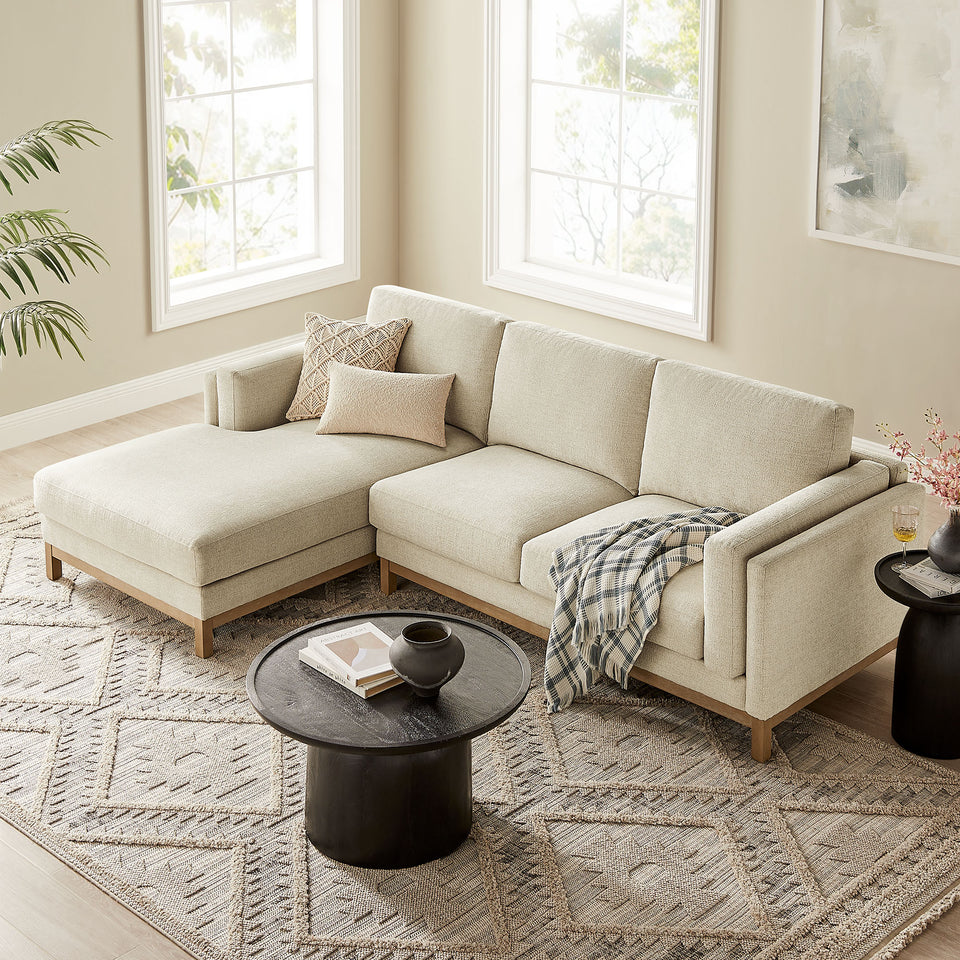 Roscoe Left-Facing Fabric Sectional Sofa with Chaise by Modway