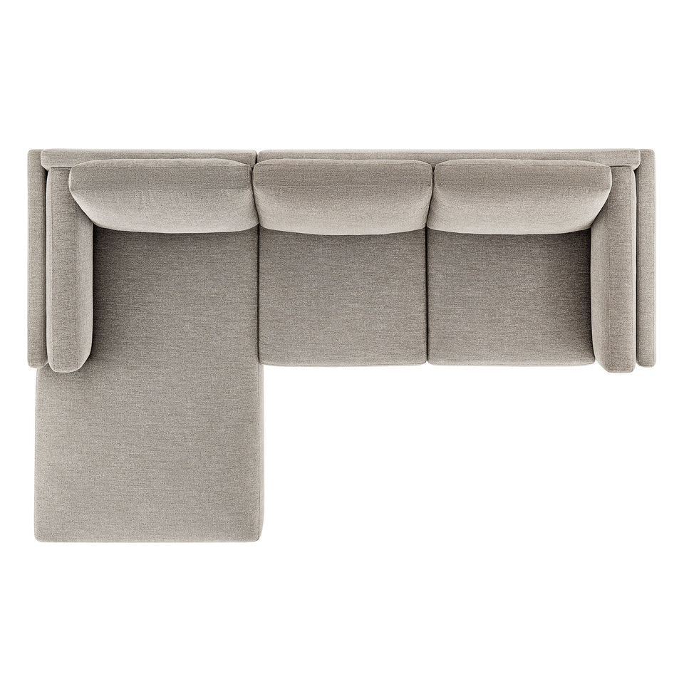 Roscoe Left-Facing Fabric Sectional Sofa with Chaise by Modway
