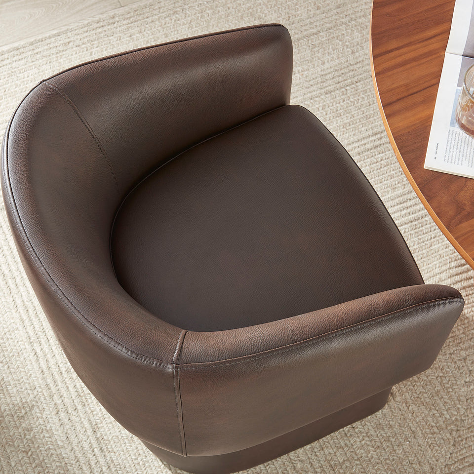 Verity Barrel Back Vegan Leather Dining Chair by Modway