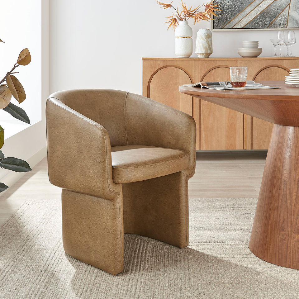 Verity Barrel Back Vegan Leather Dining Chair by Modway