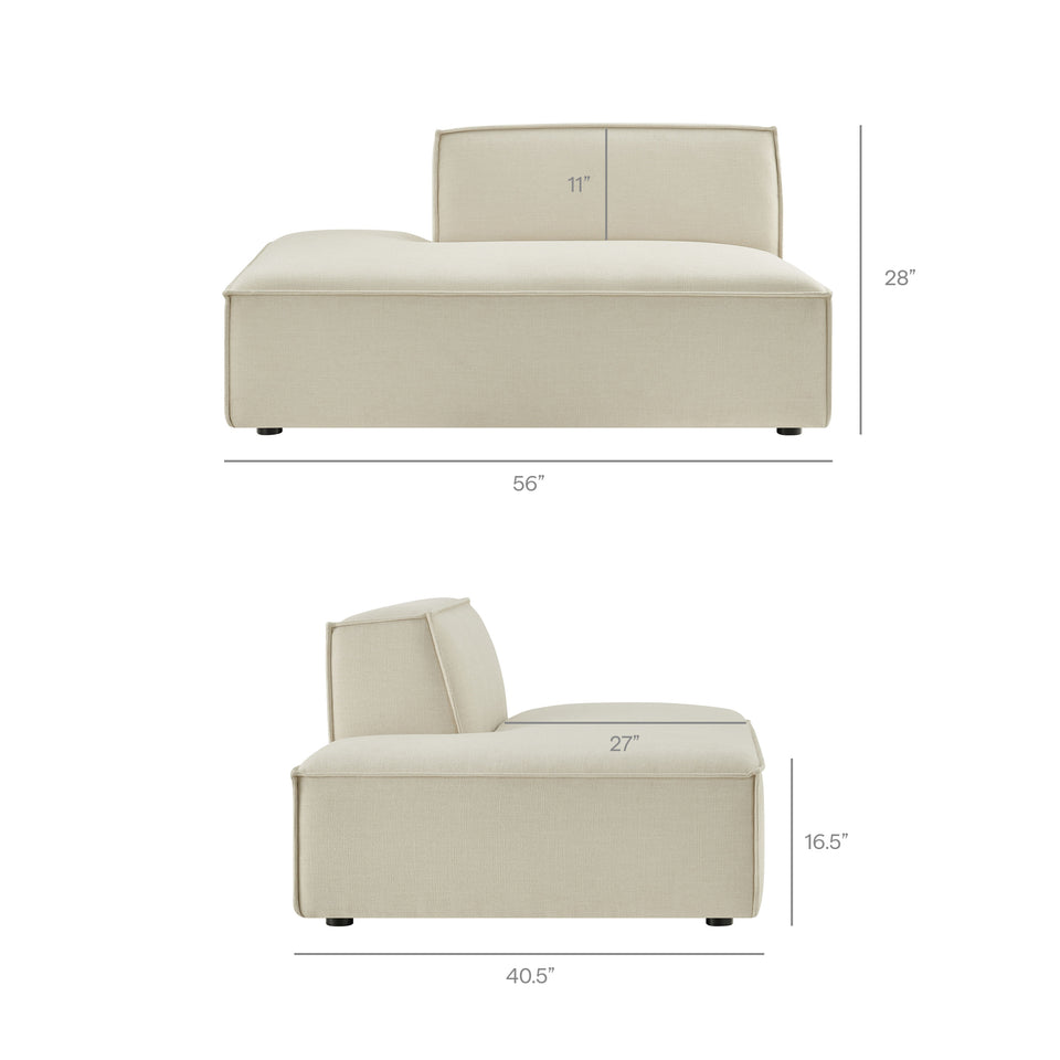Restore Performance Fabric Upholstered Left-Facing Armless Modular Chaise by Modway