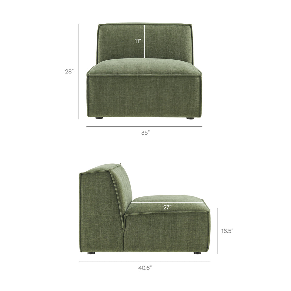 Restore Performance Fabric Upholstered Armless Modular Chair by Modway
