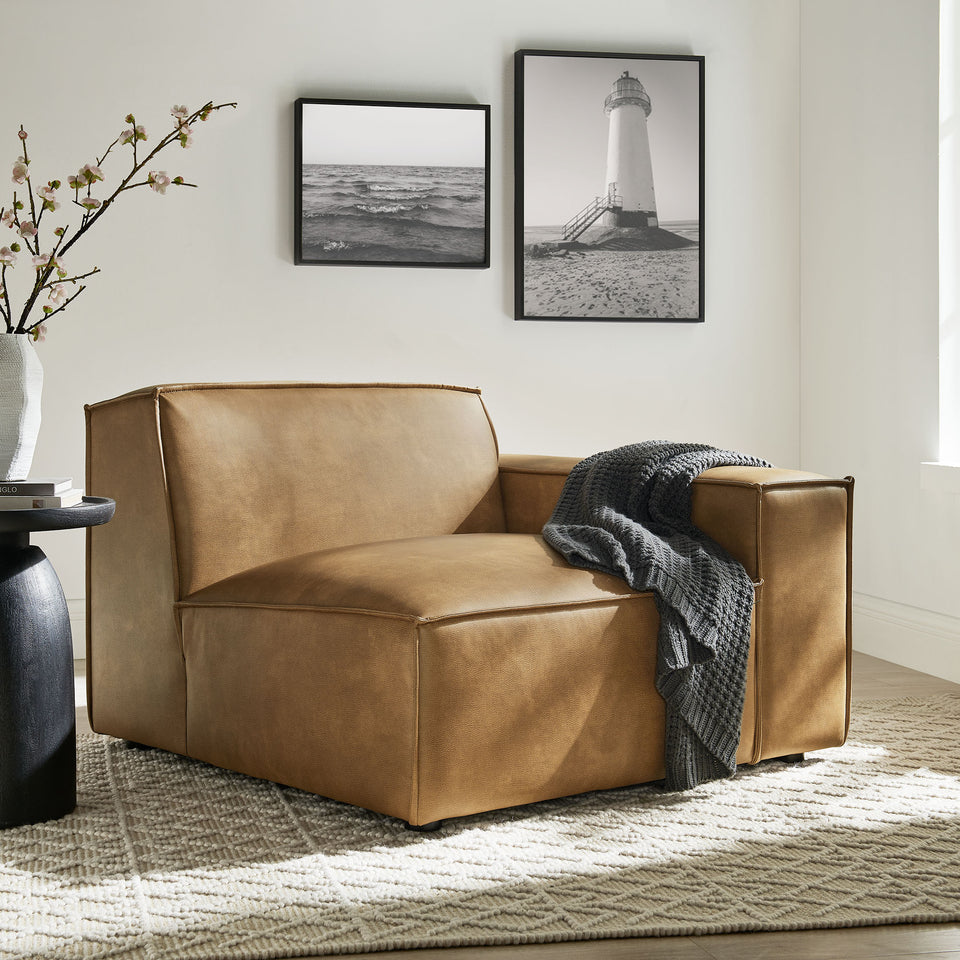 Restore Vegan Leather Right-Facing Modular Lounge Chair by Modway