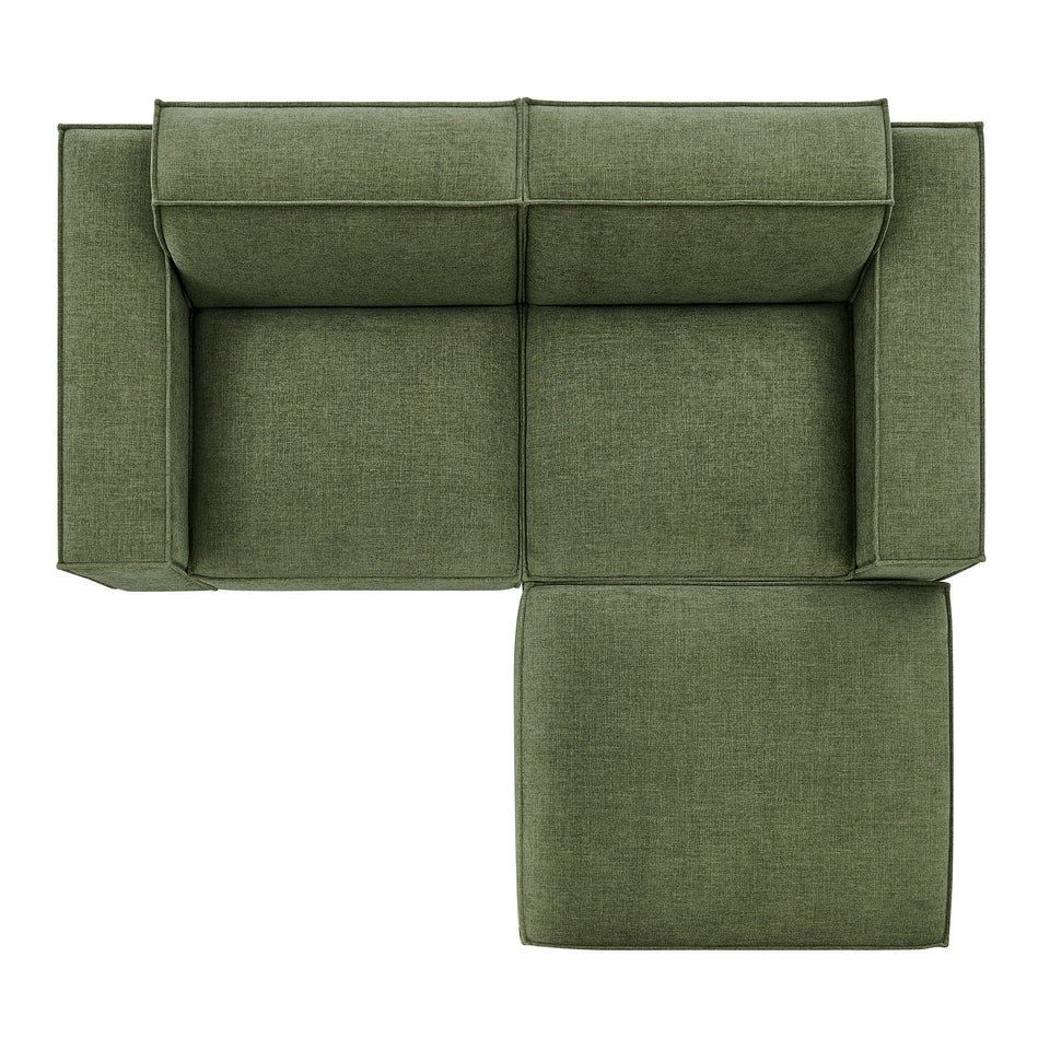 Restore 3-Piece Performance Fabric Upholstered Modular Loveseat with Ottoman by Modway