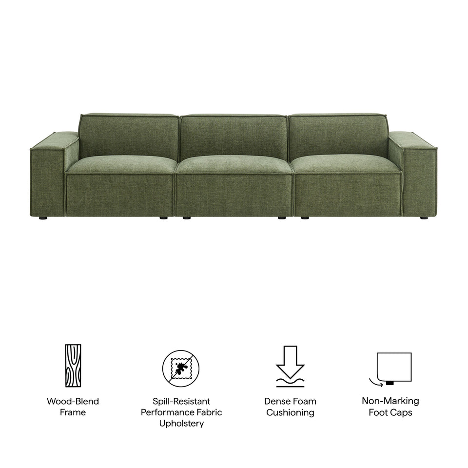 Restore 3-Piece Performance Fabric Upholstered Modular Sofa Set by Modway
