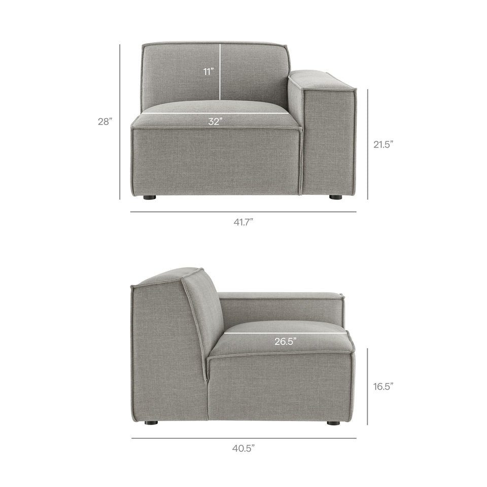 Restore 3-Piece Performance Fabric Upholstered Modular Sofa Set by Modway