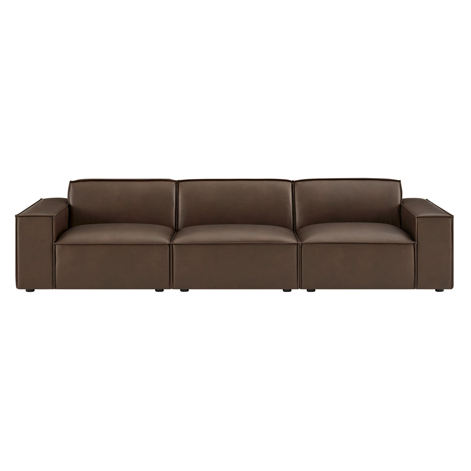 Restore 3-Piece Vegan Leather Modular Sofa Set by Modway