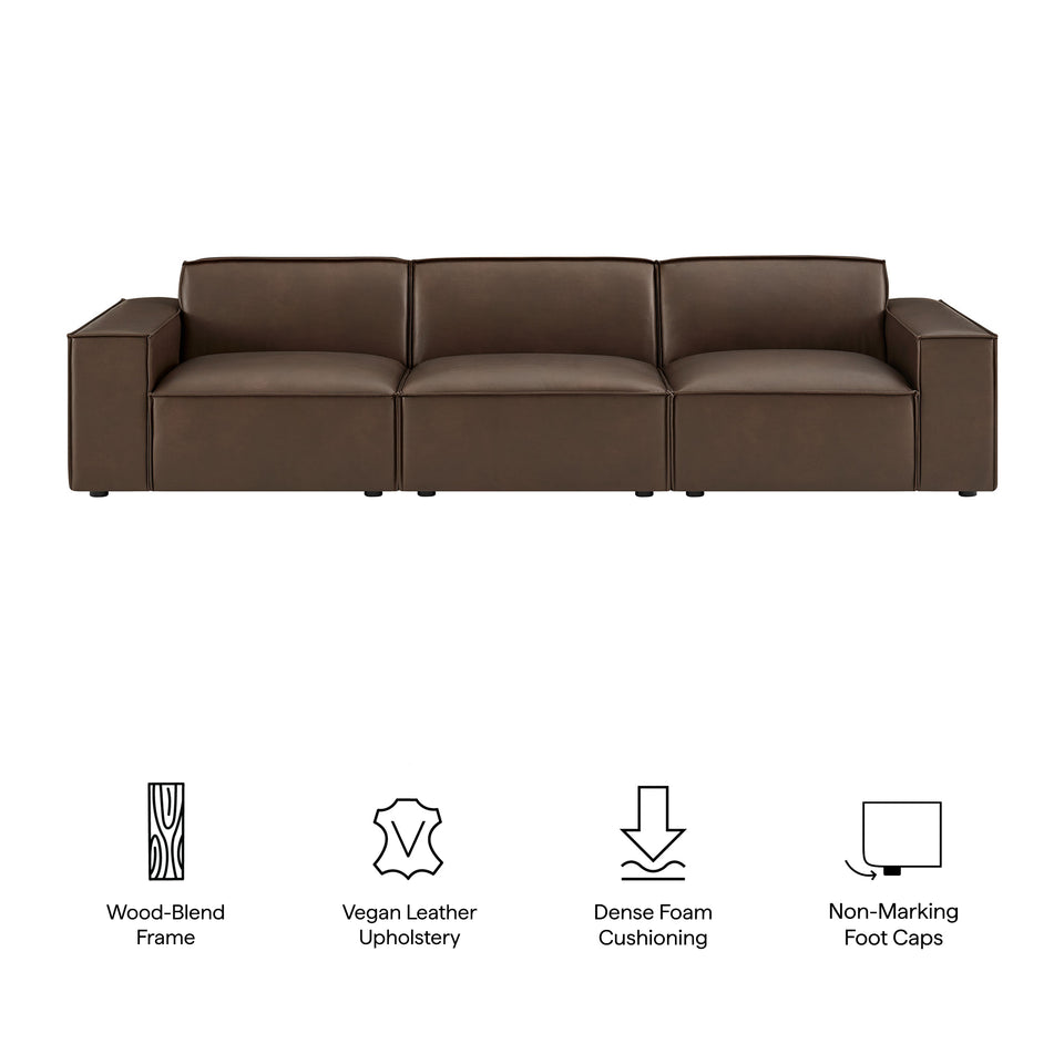 Restore 3-Piece Vegan Leather Modular Sofa Set by Modway