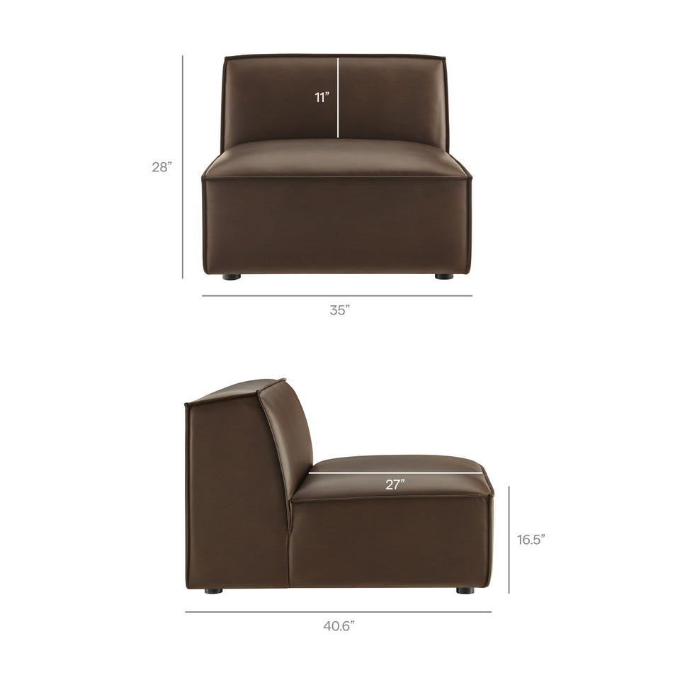Restore 3-Piece Vegan Leather Modular Sofa Set by Modway