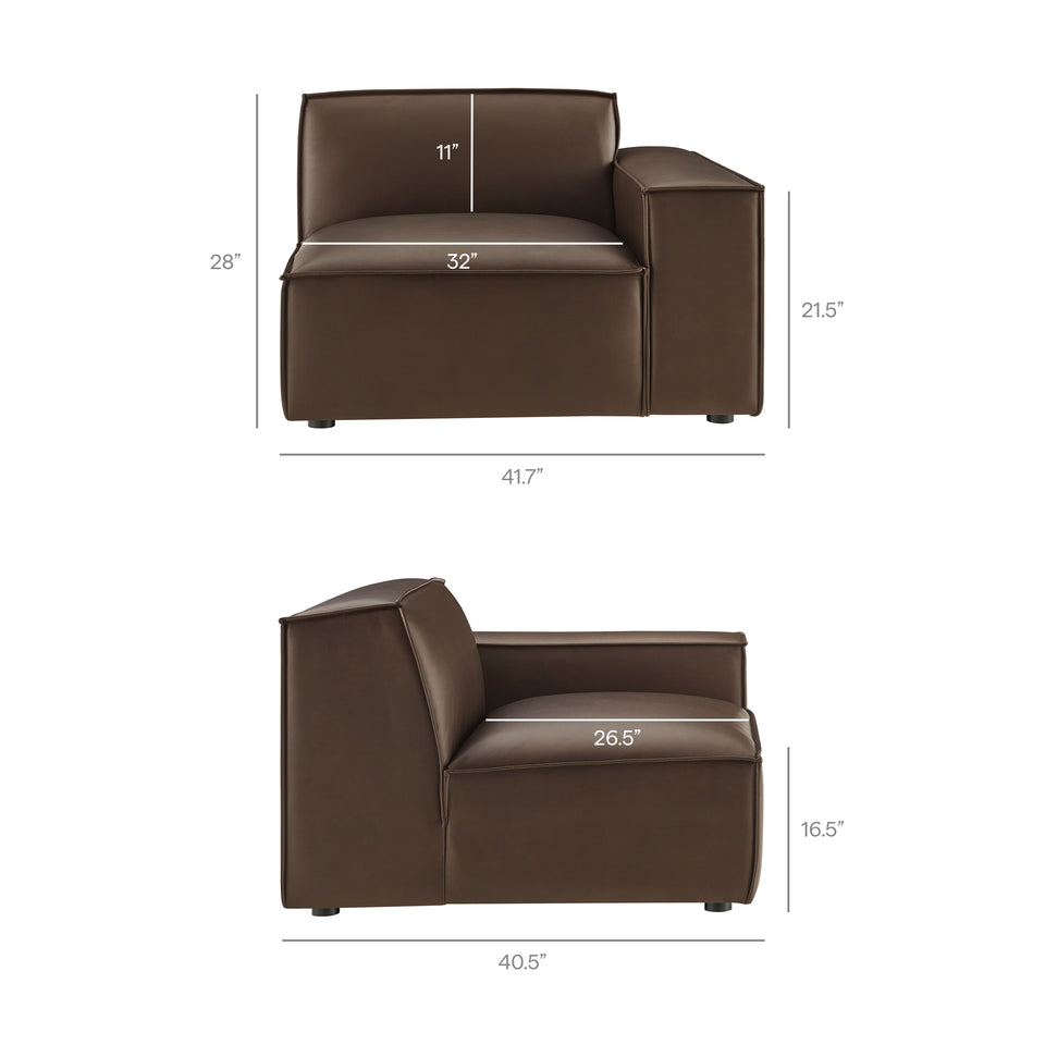 Restore 3-Piece Vegan Leather Modular Sofa Set by Modway