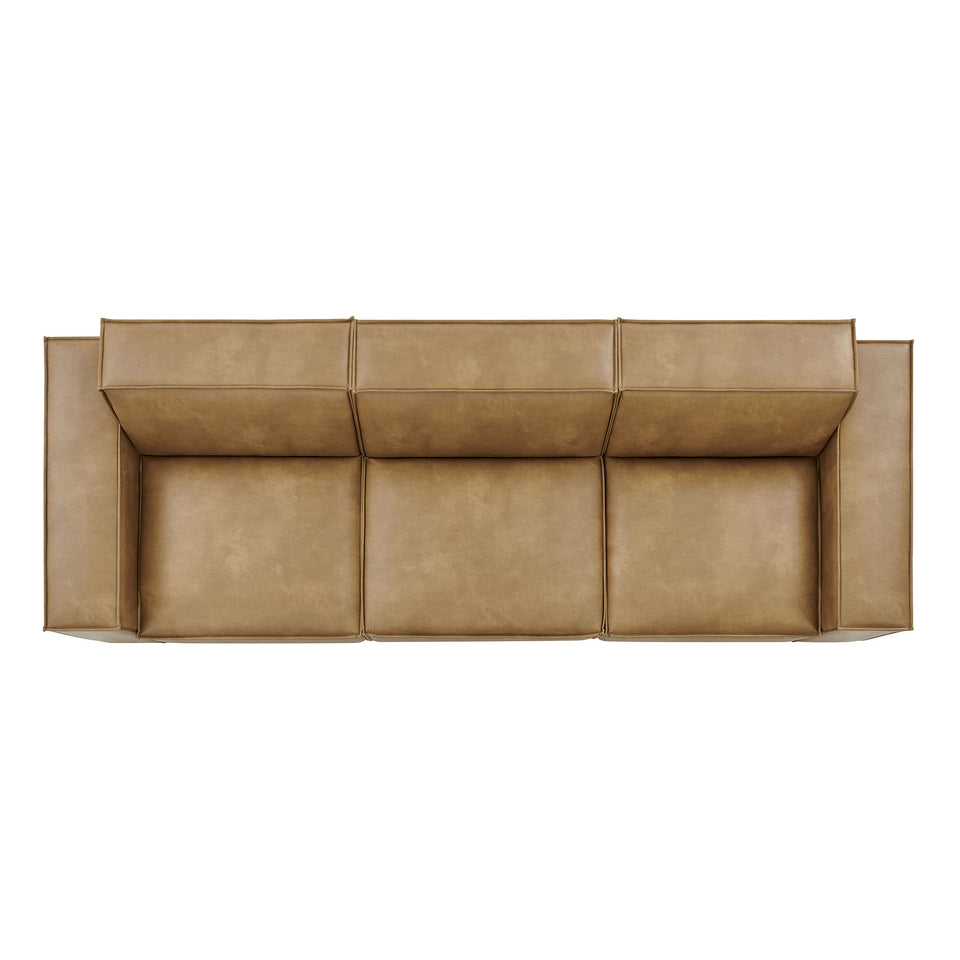 Restore 3-Piece Vegan Leather Modular Sofa Set by Modway