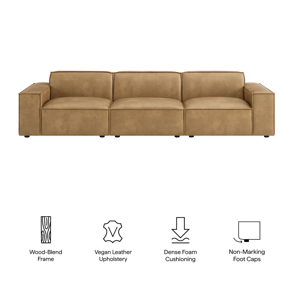 Restore 3-Piece Vegan Leather Modular Sofa Set by Modway